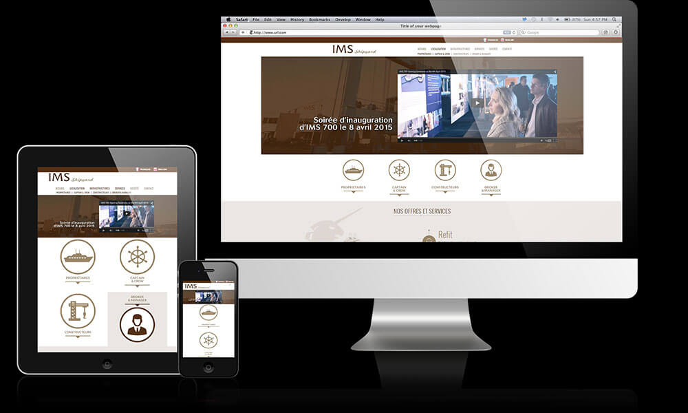 visuel site web I.M.S en responsive design